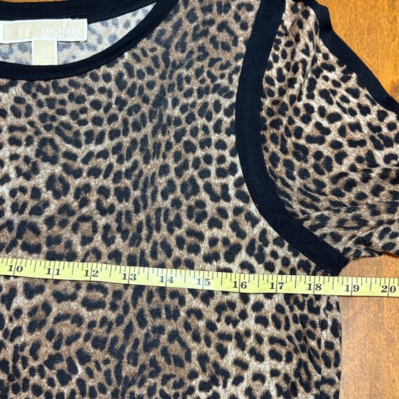 Michael Kors Animal Print Top with Black Trim, Medium - Picture 11 of 12